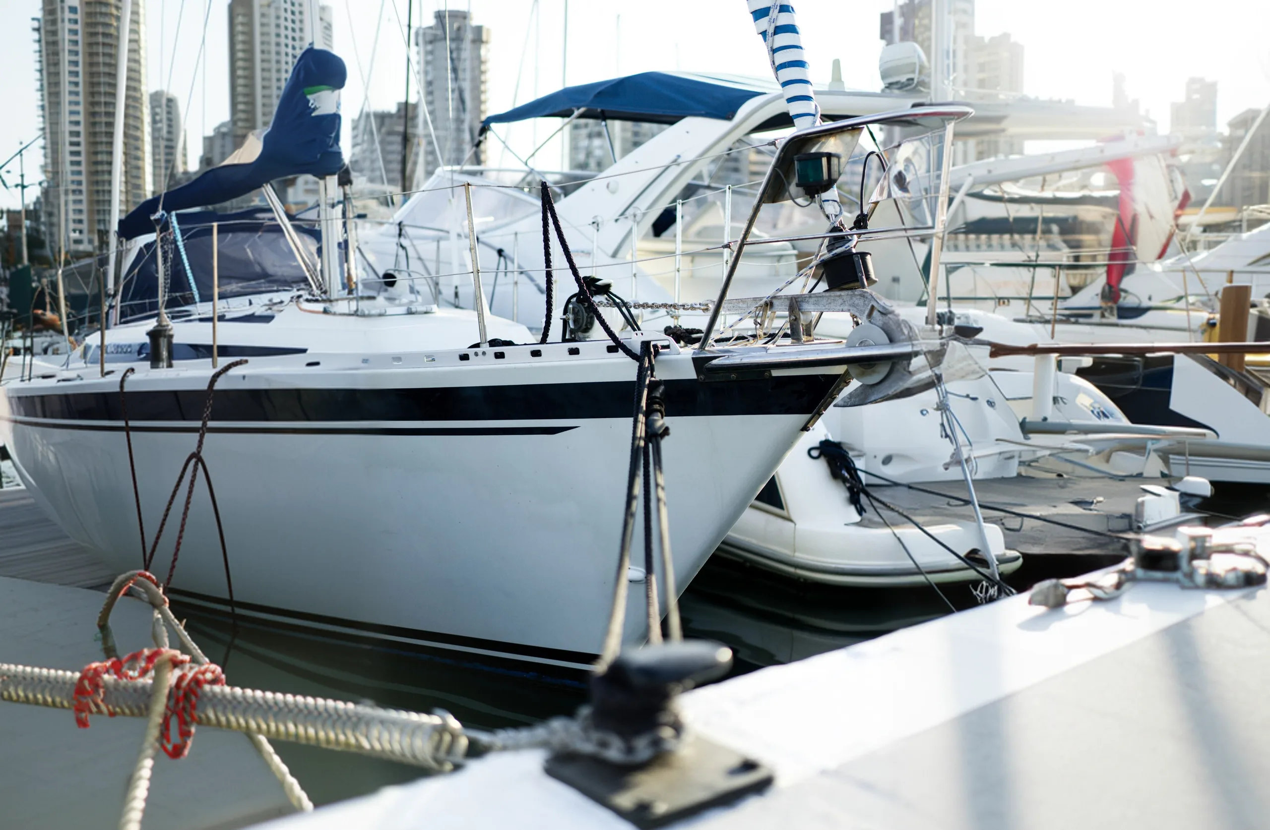 Vessels moored at the marina