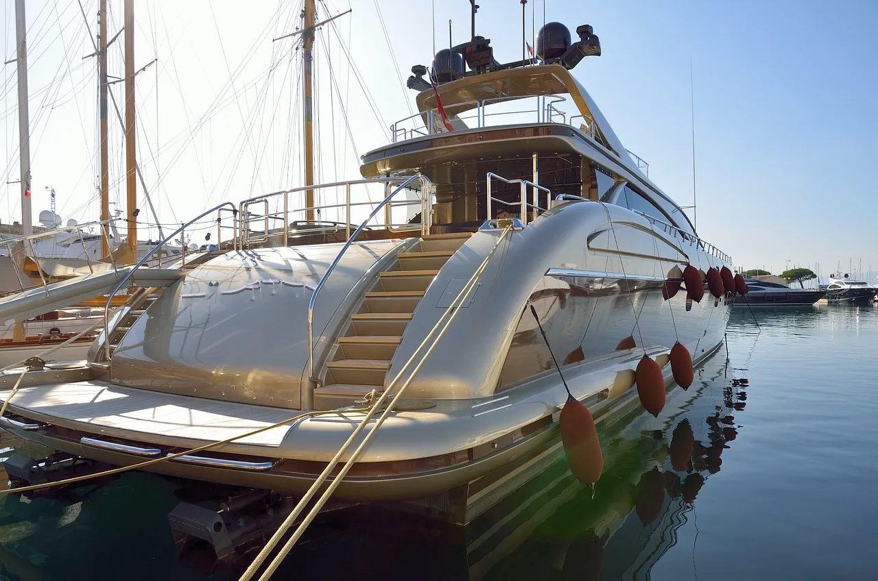 Surveyed vessel moored in the harbor